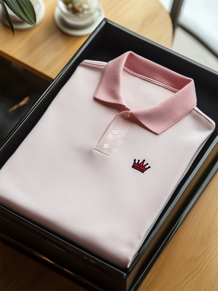 Men's Business Casual Button Short Sleeve Polo Shirt