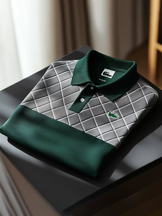 Men's Classic Contrast Logo Short Sleeve Polo Shirt