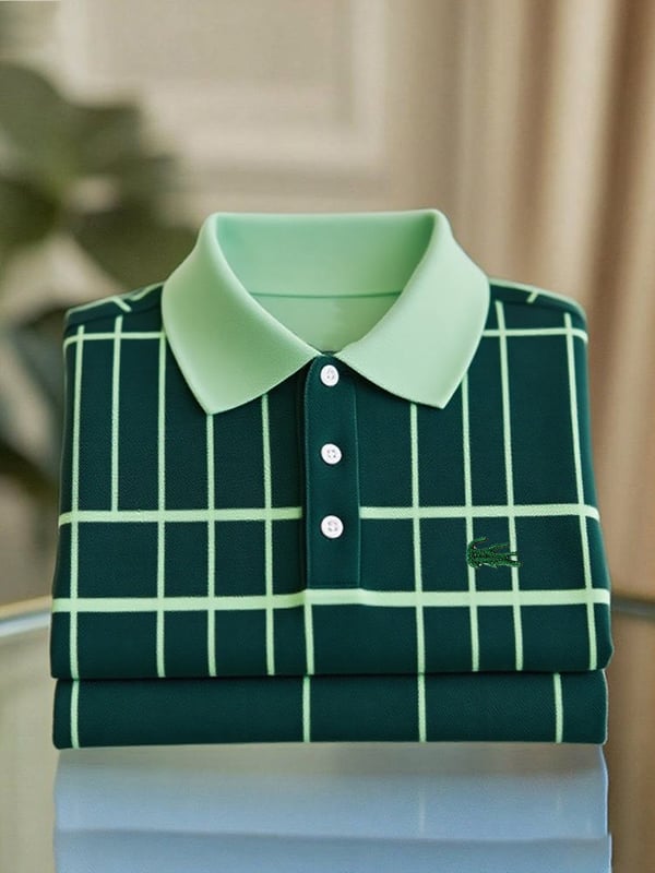 Men's Classic Business Logo Button Short Sleeve Polo Shirt