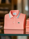 Men's Business Stripe Logo Print Short Sleeve Polo Shirt