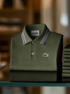 Men's Business Stripe Logo Print Short Sleeve Polo Shirt