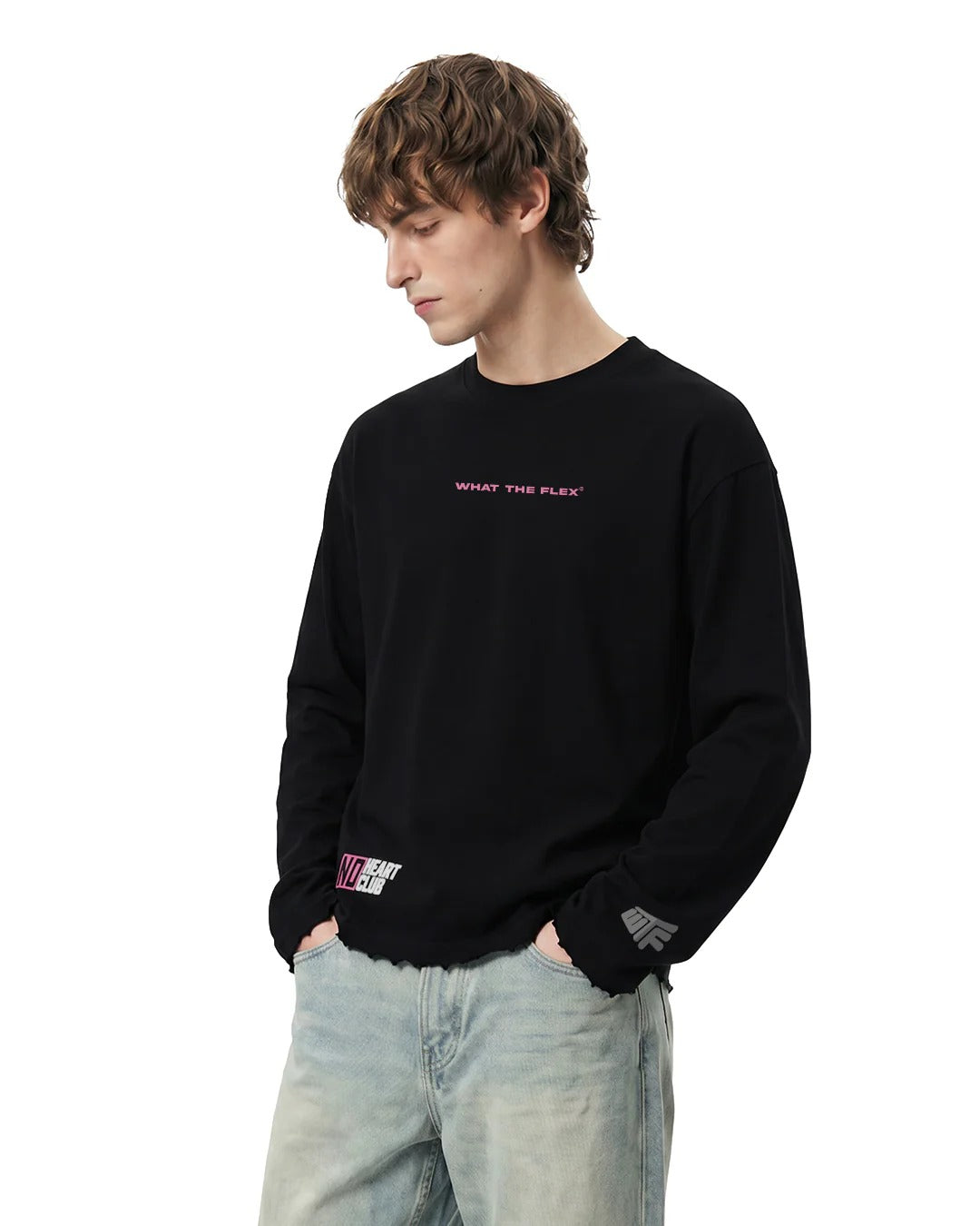 Clothav No Love In Our Hearts Graphic Oversized Full Sleeve T-Shirt for Men & Women | Black Statement Streetwear Tee