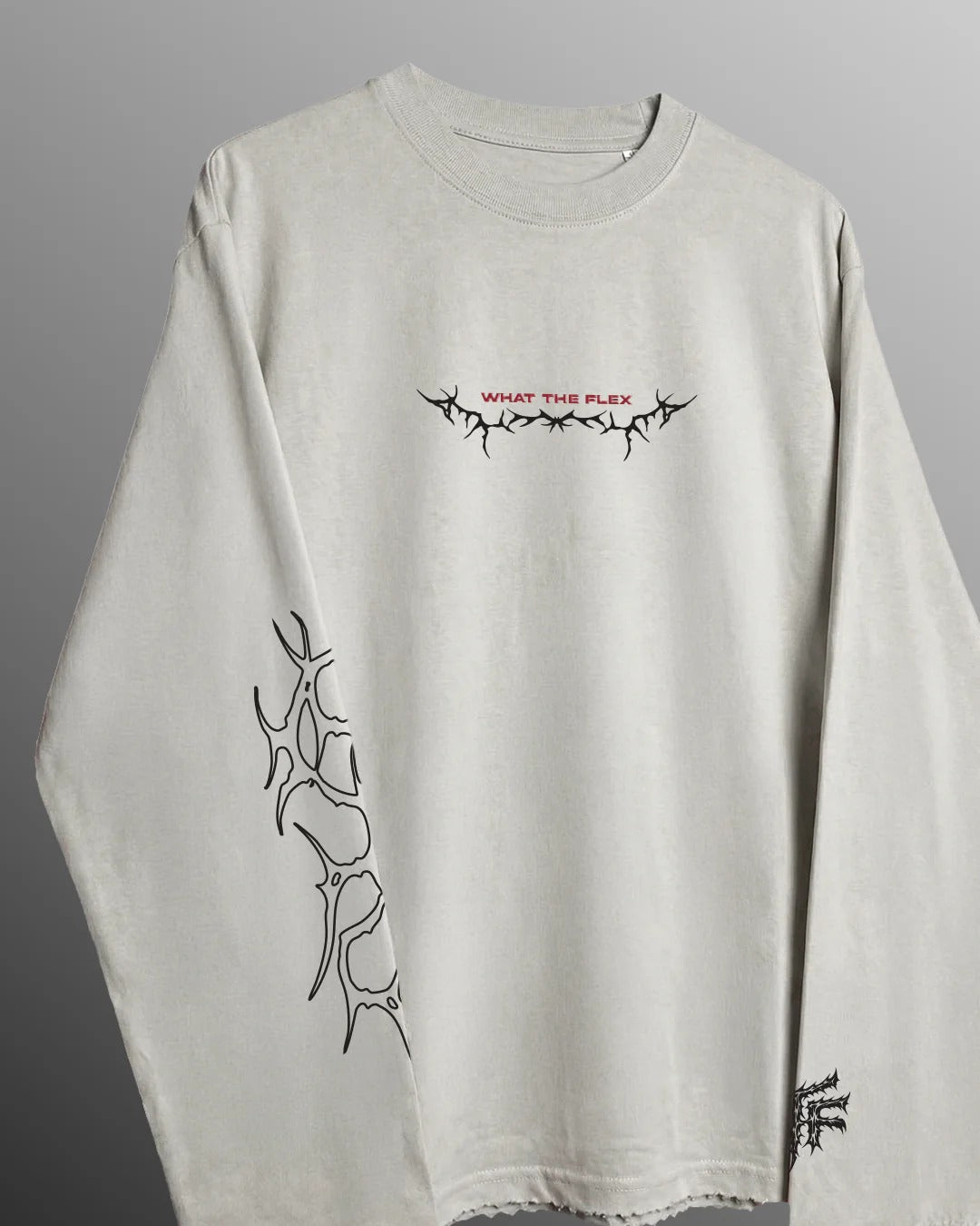 Clothav Inner Peace Graphic Oversized Full Sleeve T-Shirt for Men & Women | Off-White Abstract Art Streetwear Tee