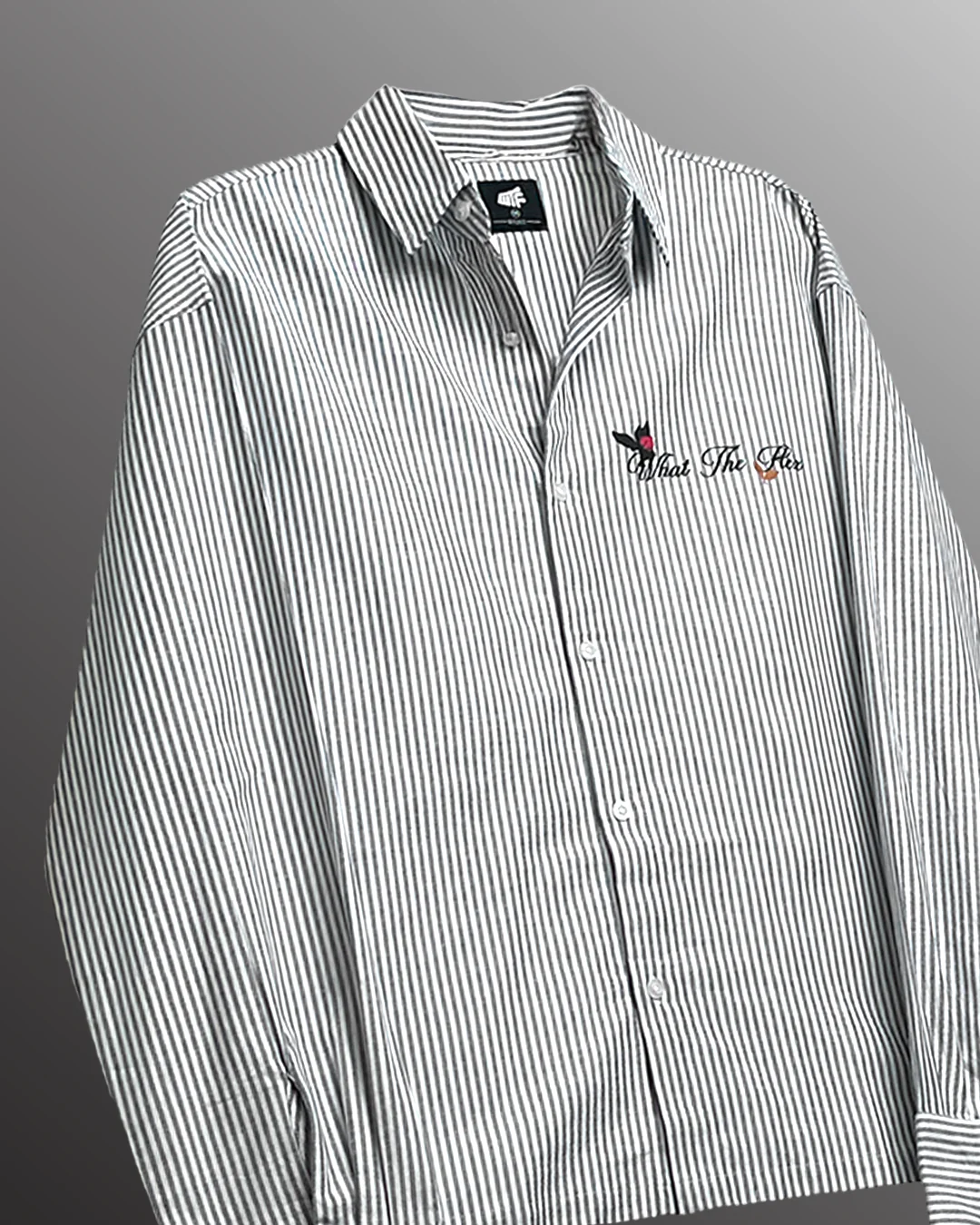 Clothav Not Just A Dream Floral Graphic White Pinstripe Oversized Shirt Jacket for Men & Women | Statement Back Print Streetwear