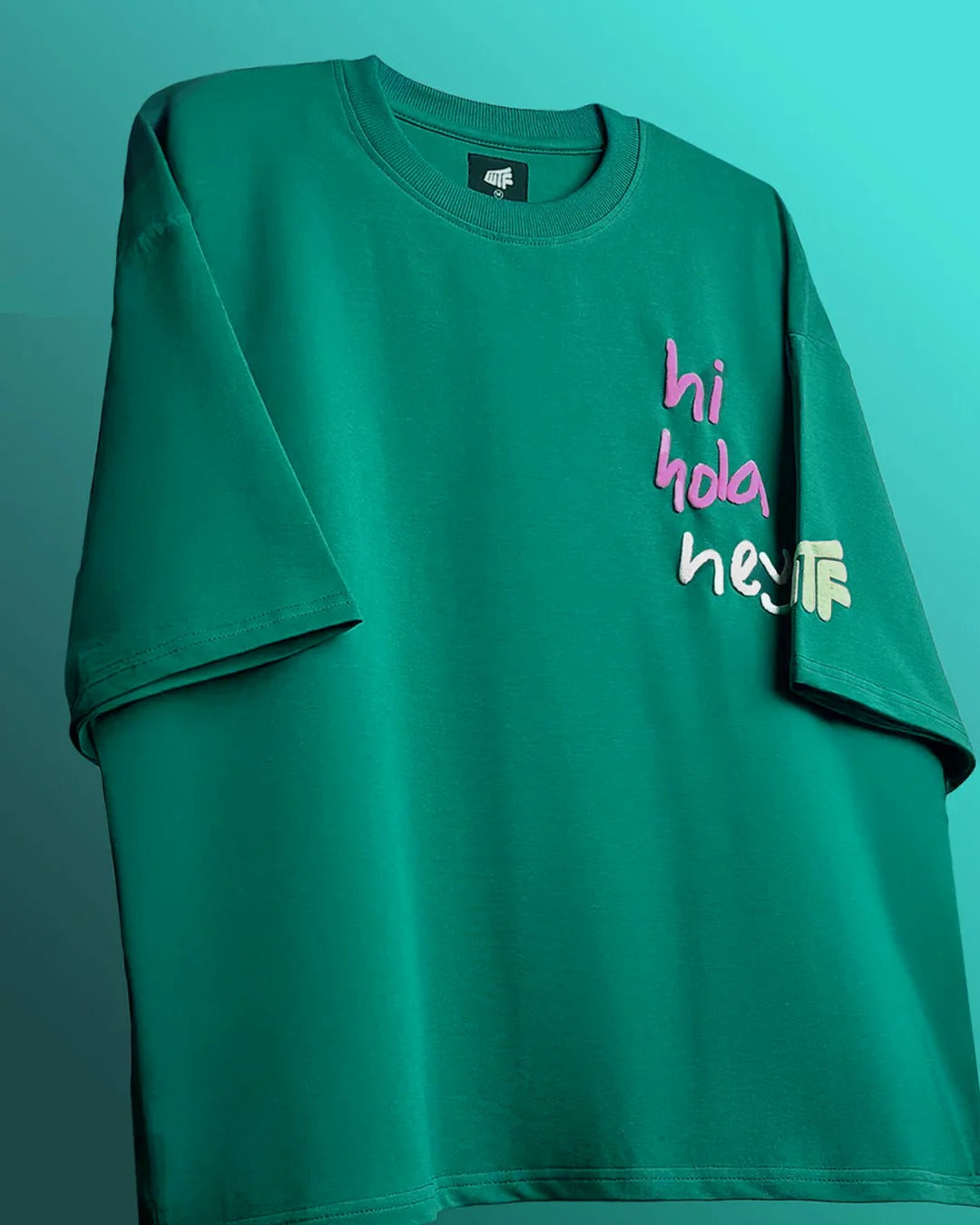 Clothav Not Of This Earth Graphic Green Oversized T-Shirt for Men & Women | Statement Back Print Streetwear