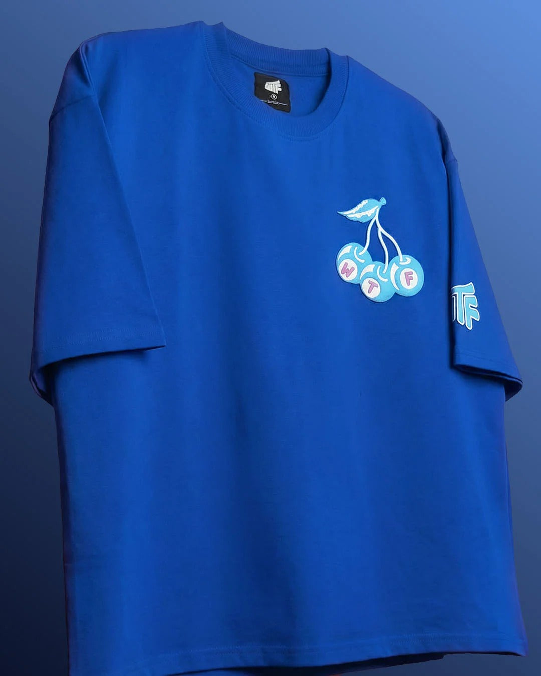 Clothav Lucky Is A Mindset Graphic Oversized T-Shirt for Men & Women | Blue Statement Streetwear Tee