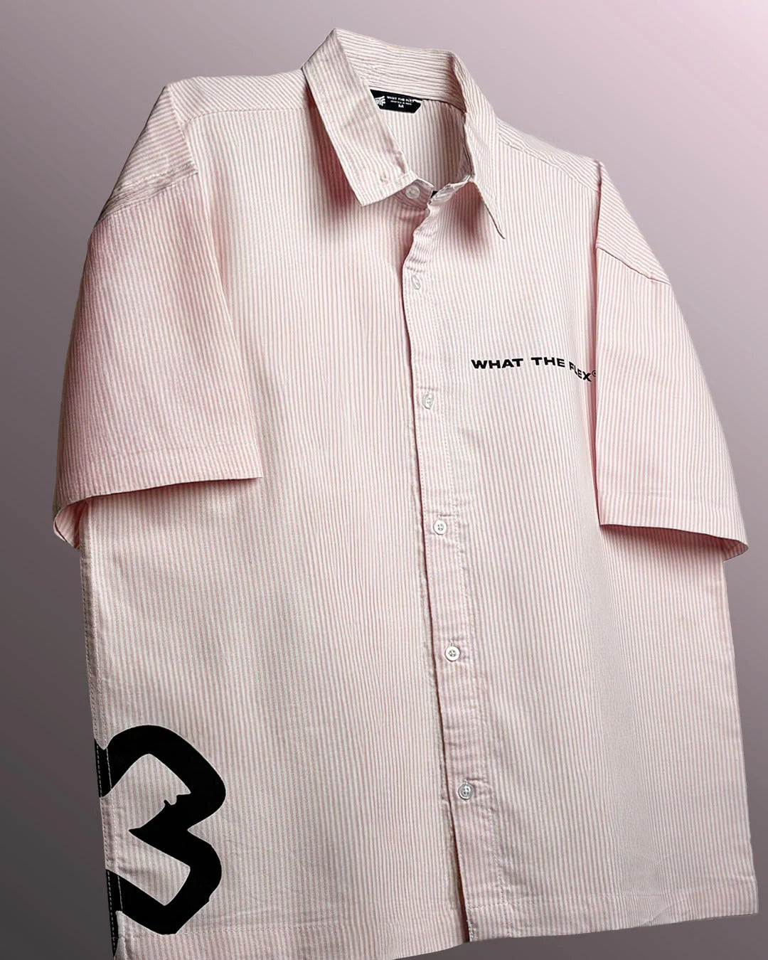 Clothav Broken Dreams Graphic Oversized Half Sleeve Shirt for Men & Women | Pink Striped Streetwear Shirt