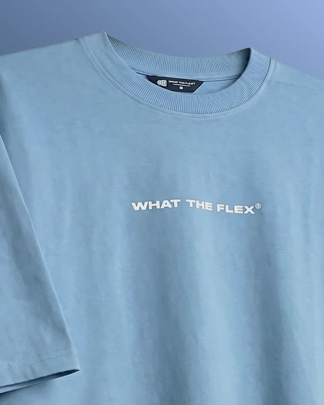 Clothav Waiting For You To Make The First Move Graphic Sky Blue Oversized T-Shirt for Men & Women | Statement Back Print Streetwear