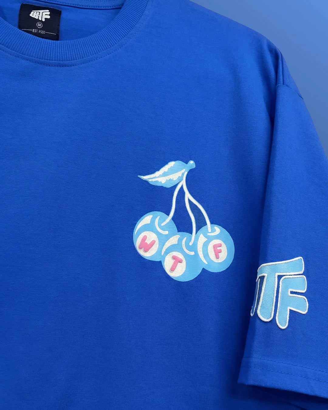 Clothav Lucky Is A Mindset Graphic Oversized T-Shirt for Men & Women | Blue Statement Streetwear Tee