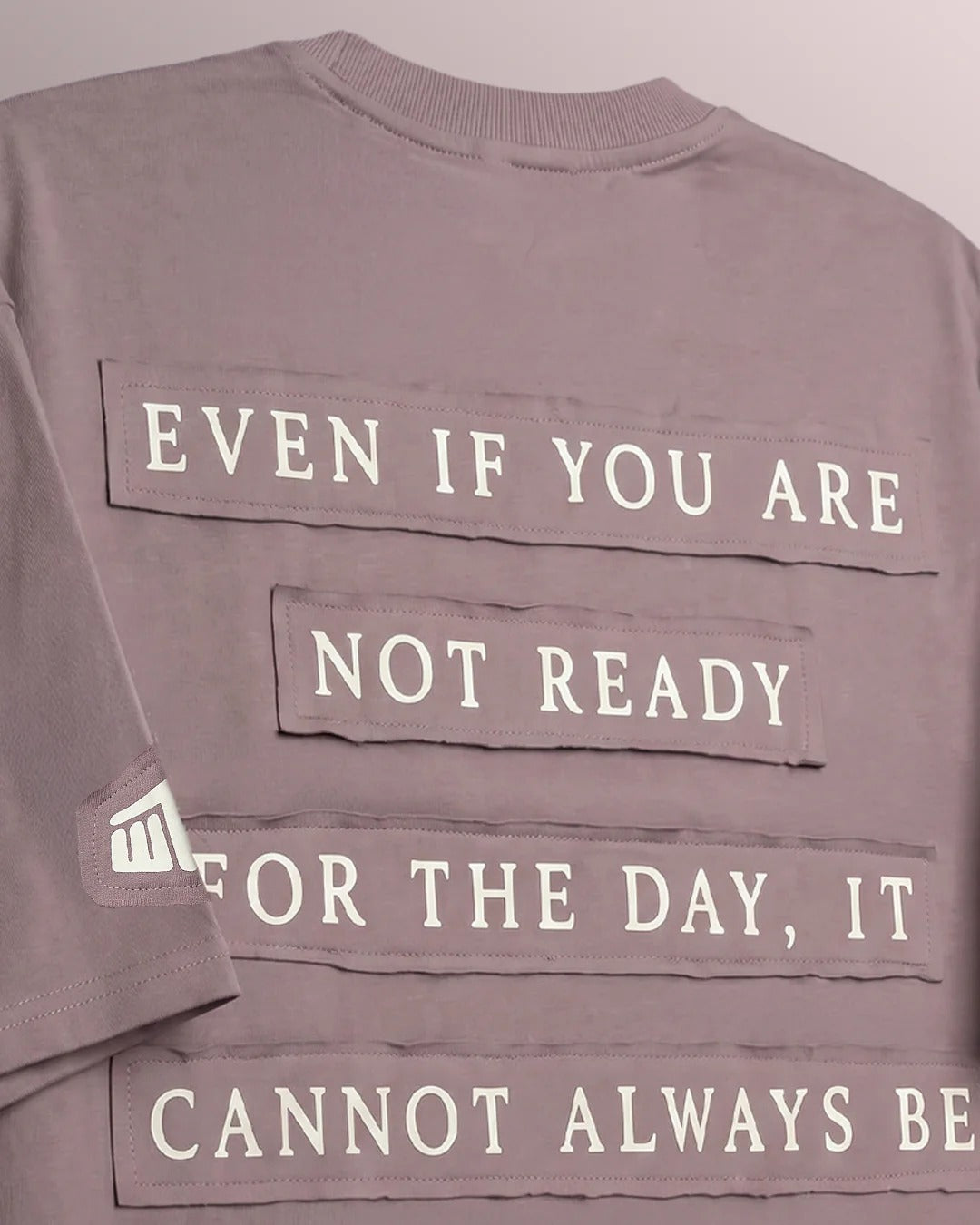 Clothav Even If You Are Not Ready Graphic Mauve Oversized T-Shirt for Men & Women | Inspirational Back Print Streetwear