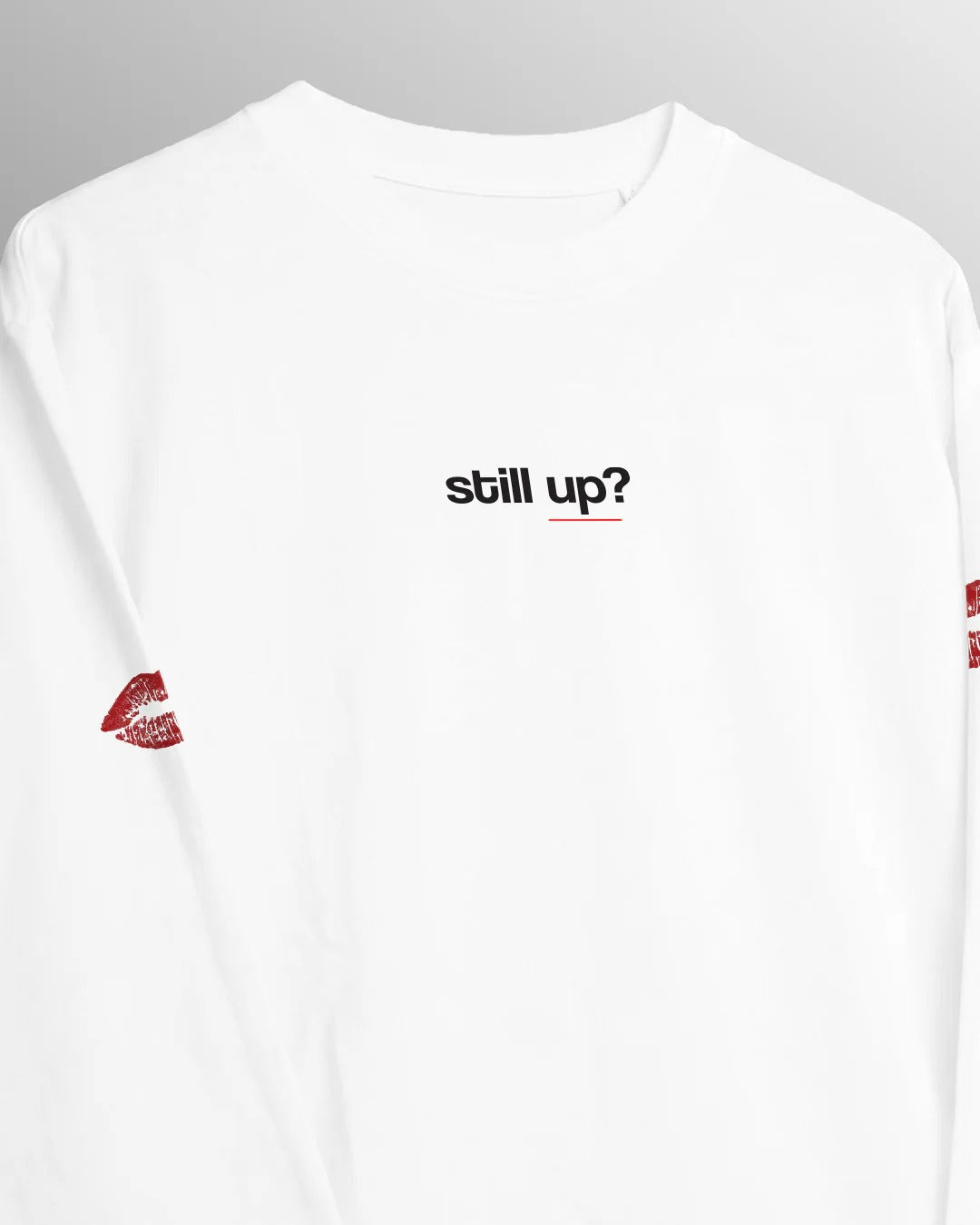 Clothav "Can I Call You Tonight?" Graphic Oversized Full Sleeve T-Shirt for Men & Women | White Statement Streetwear Tee