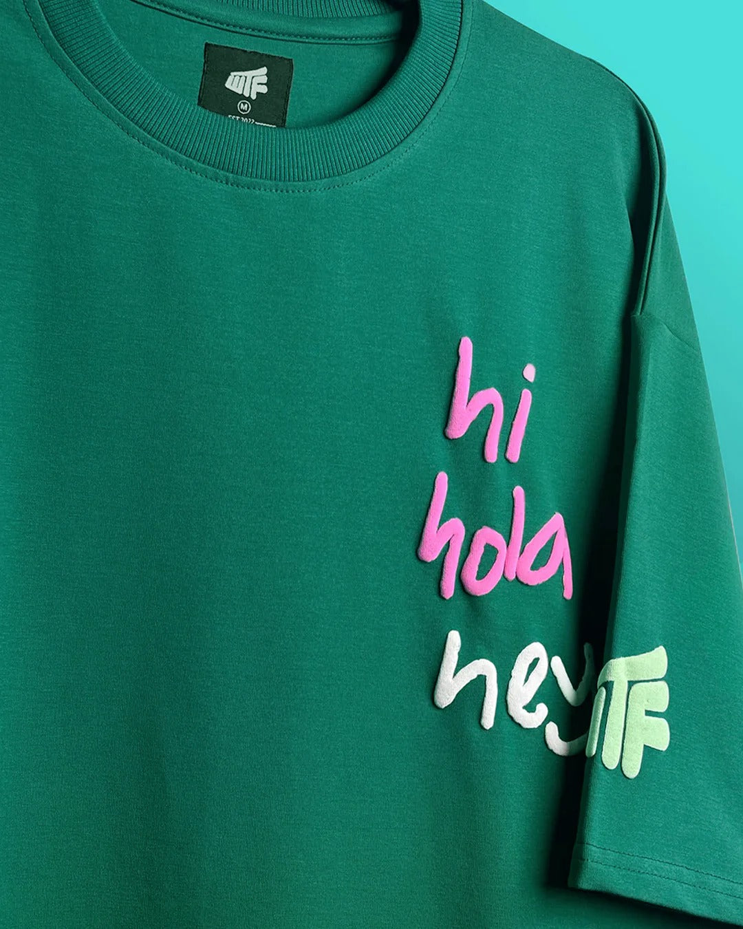 Clothav Not Of This Earth Graphic Green Oversized T-Shirt for Men & Women | Statement Back Print Streetwear