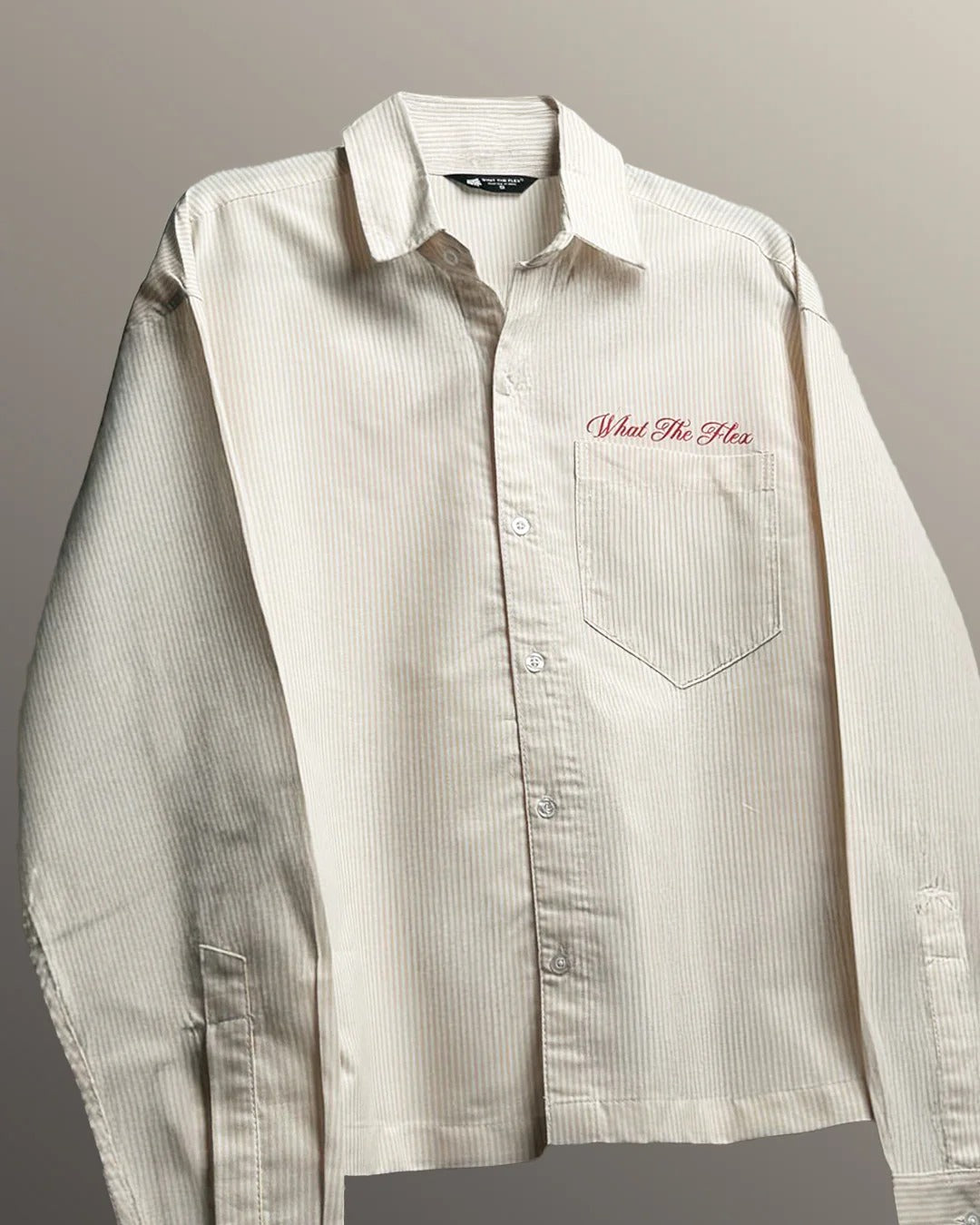 Clothav Are We Really Alive Or Just Existing Graphic Cream Corduroy Oversized Shirt Jacket for Men & Women | Statement Back Print Streetwear