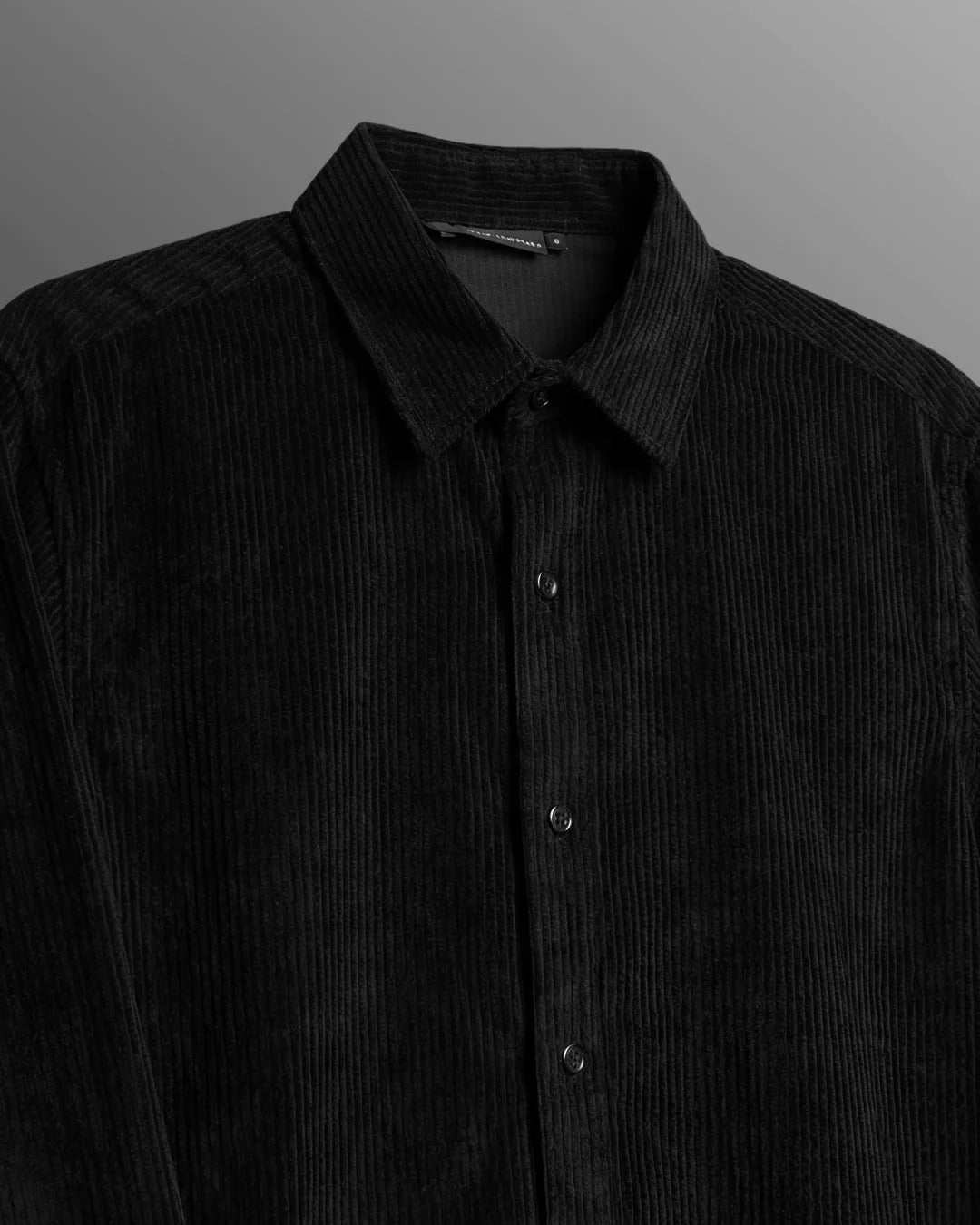 Clothav Abstract Eyes Patchwork Black Corduroy Oversized Shirt Jacket for Men & Women | Artistic Graphic Back Print Streetwear