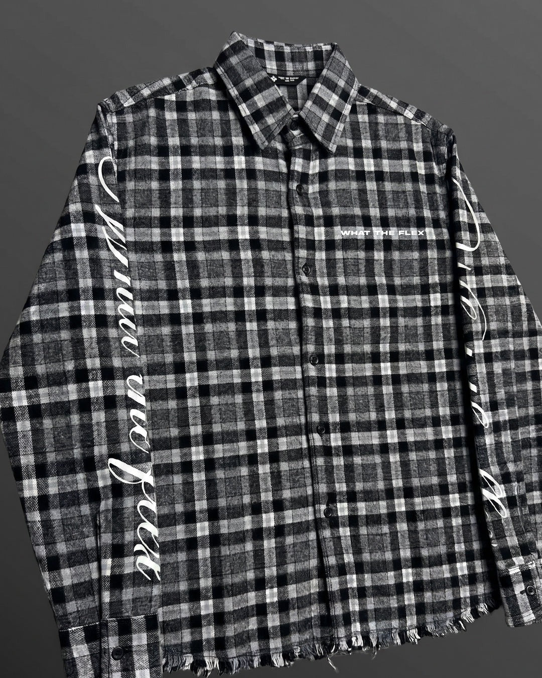 Clothav In My Villain Era Graphic Black Plaid Oversized Shirt Jacket for Men & Women | Statement Back Print Streetwear