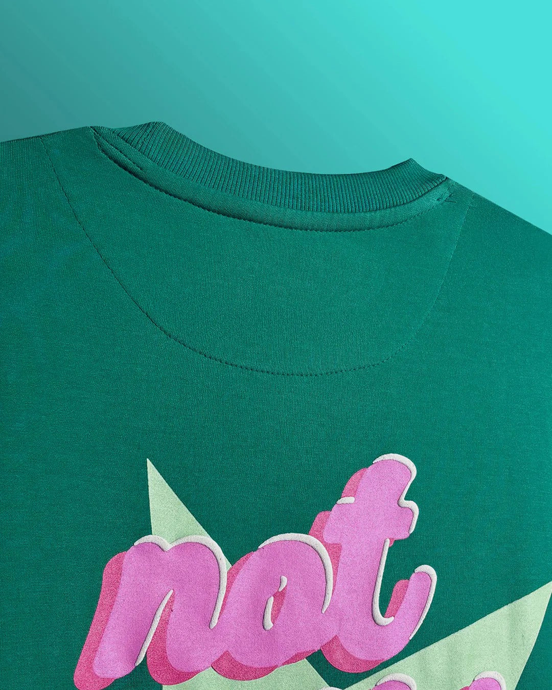 Clothav Not Of This Earth Graphic Green Oversized T-Shirt for Men & Women | Statement Back Print Streetwear