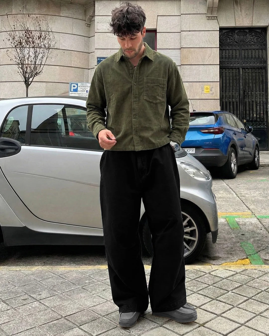 Clothav Olive Green Corduroy Oversized Full Sleeve Shirt for Men & Women | Premium Casual Solid Shirt