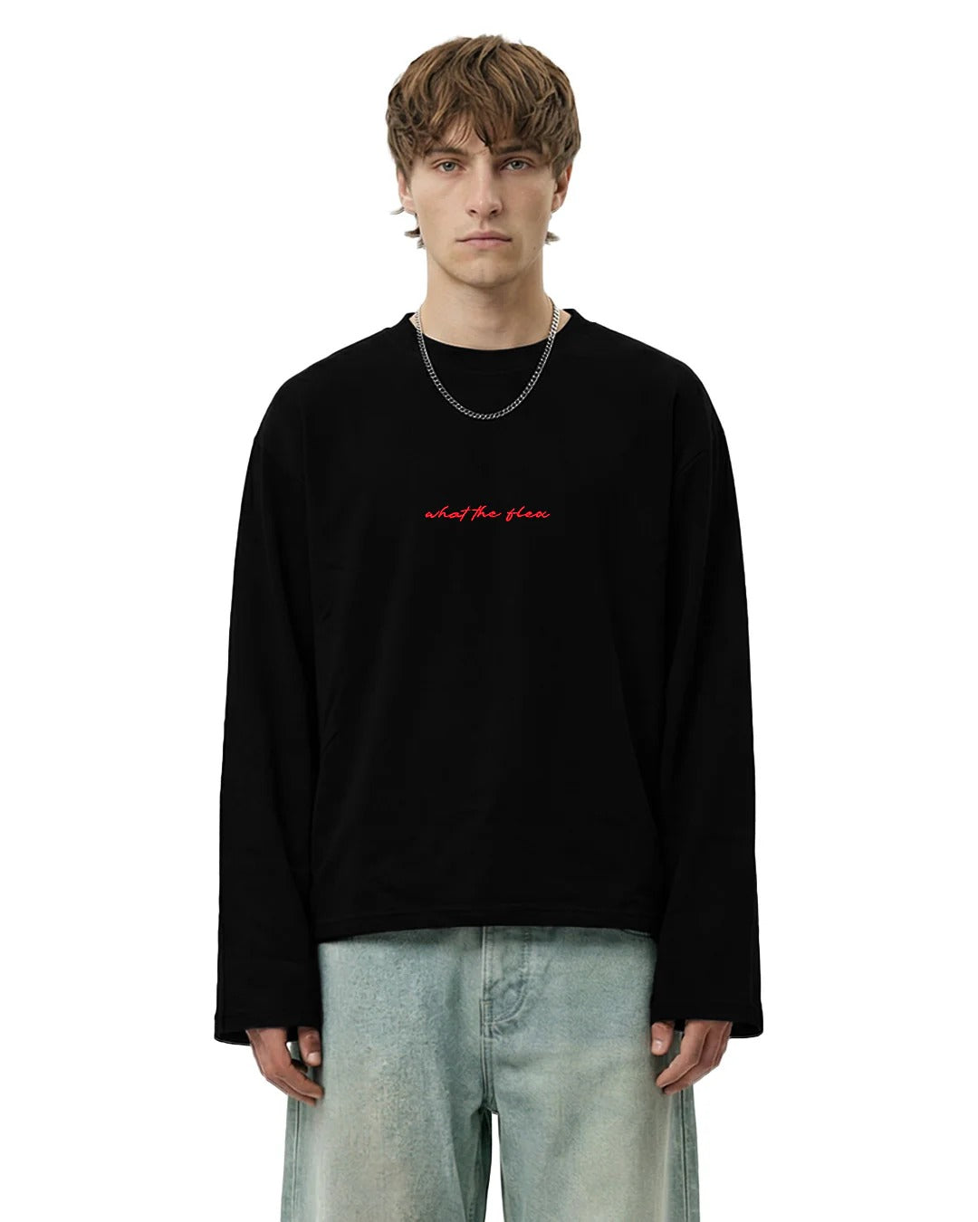 Clothav I Manifested But I Also Did The Work Graphic Oversized Full Sleeve T-Shirt for Men & Women | Black Motivational Streetwear Tee
