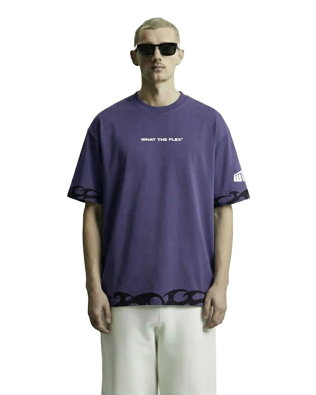 Clothav Eyes On Me Panther Graphic Oversized T-Shirt for Men & Women | Purple Statement Streetwear Tee