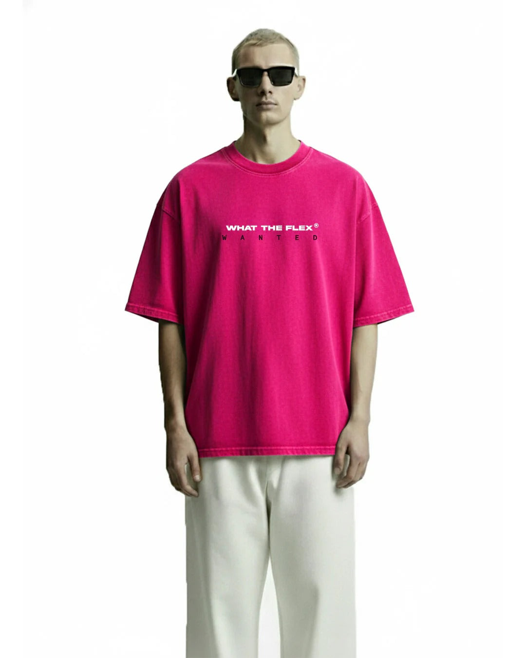 Clothav Wanted Graphic Pink Oversized T-Shirt for Men & Women | Statement Back Print Streetwear Tee