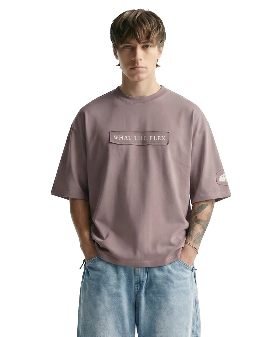Clothav Even If You Are Not Ready Graphic Mauve Oversized T-Shirt for Men & Women | Inspirational Back Print Streetwear